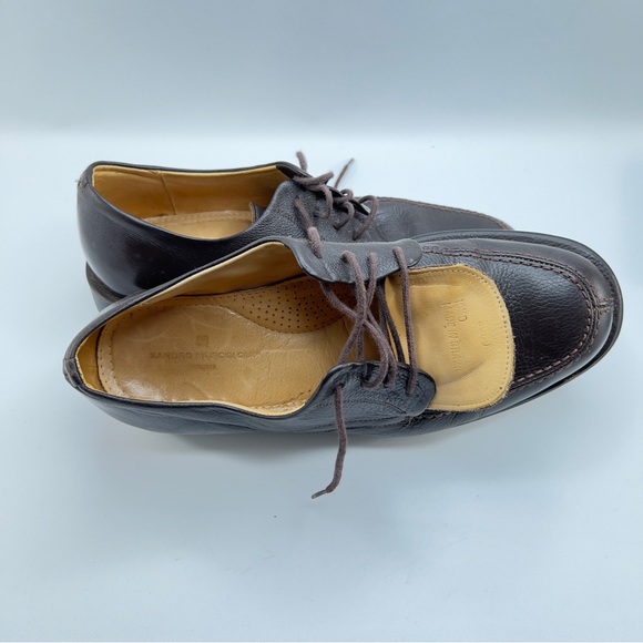 SANDRO MOSCOLONI Dress Shoes Brown Pebble Leather Vineyard LaceUp Mens Size10.5D main image 12